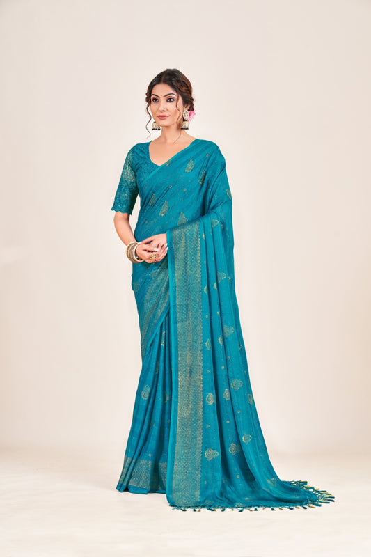 Shubhnamastu Multicolor Jari Patta Saree with Elegant Design (8 Colours Available).***