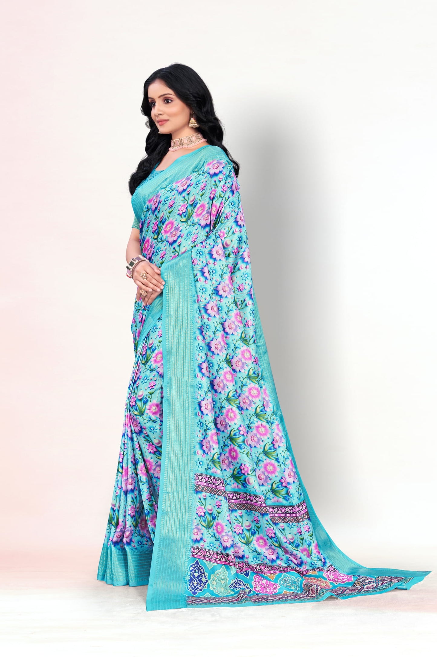 Jasmine Elegance Polyester Saree – Simplistic Beauty with a Modern Edge*
