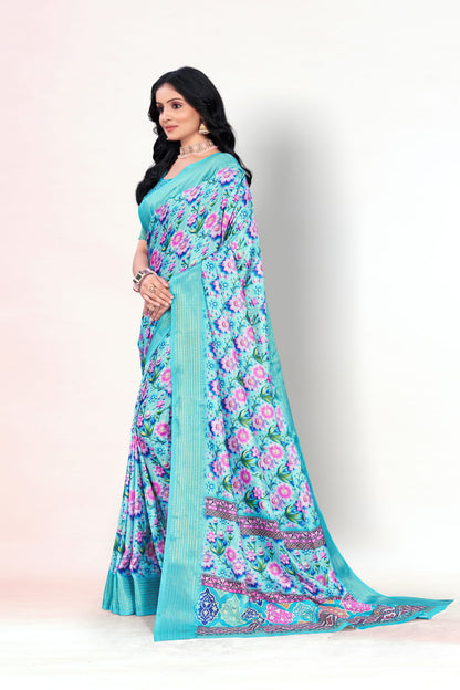 Jasmine Elegance Polyester Saree – Simplistic Beauty with a Modern Edge*