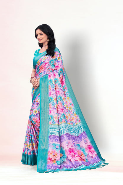 Jasmine Elegance Polyester Saree – Simplistic Beauty with a Modern Edge*