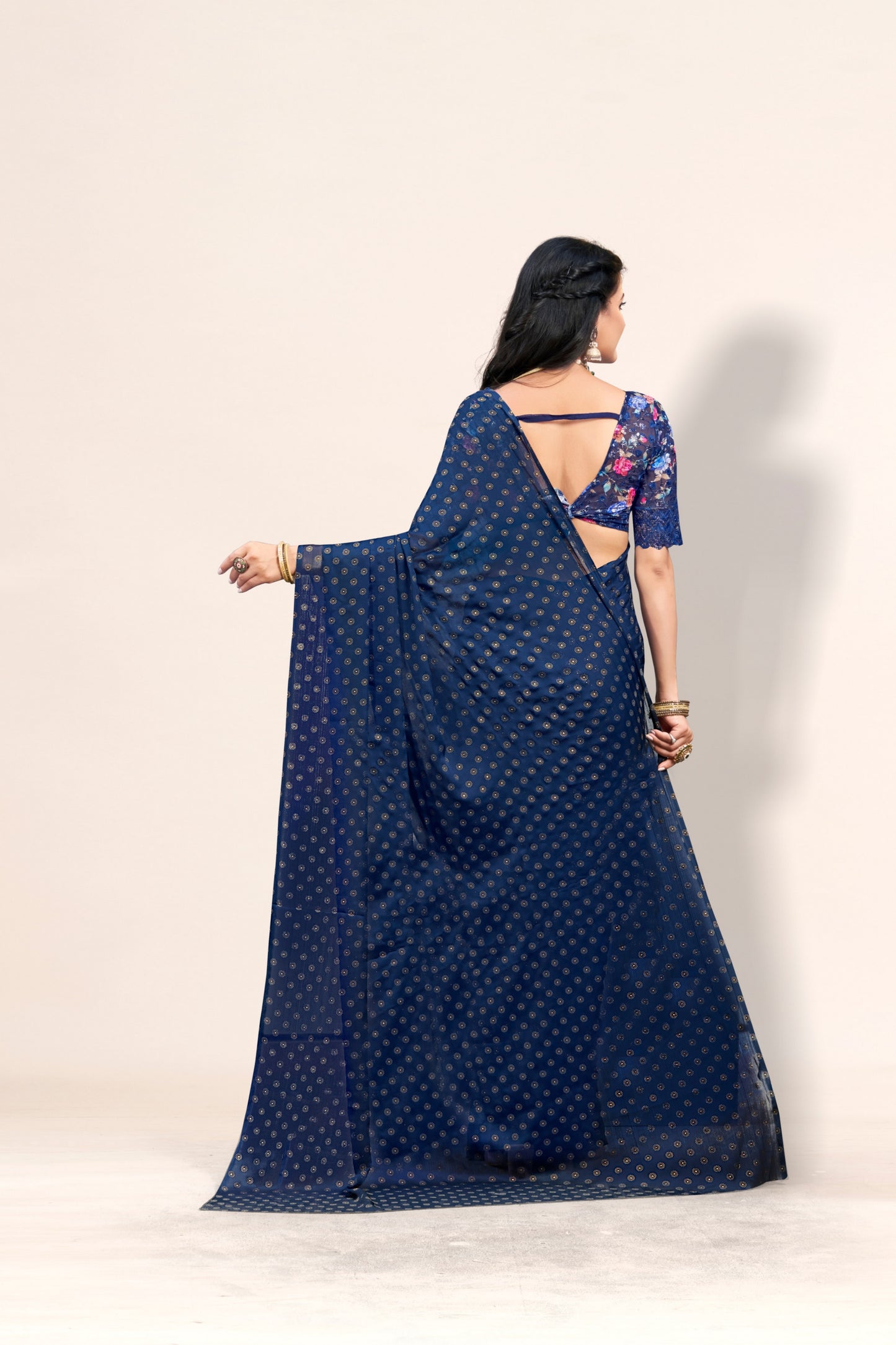 Lado Digital Gold Moss Saree with Digital Printed Blouse and Best Selling Saree Design *