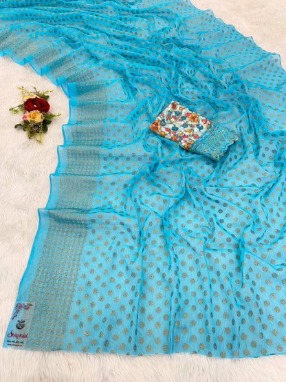 Lado Light  Moss  Saree with Digital Printed Blouse and Best Selling Saree Design