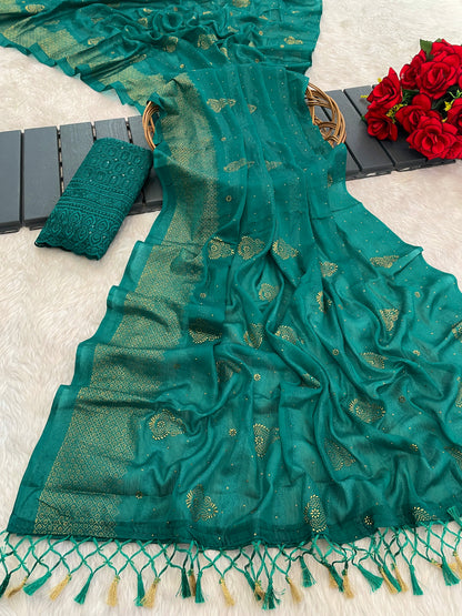 Shubhnamastu Multicolor Jari Patta Saree with Elegant Design (8 Colours Available). *