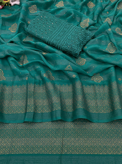 Shubhnamastu Multicolor Jari Patta Saree with Elegant Design (8 Colours Available). *