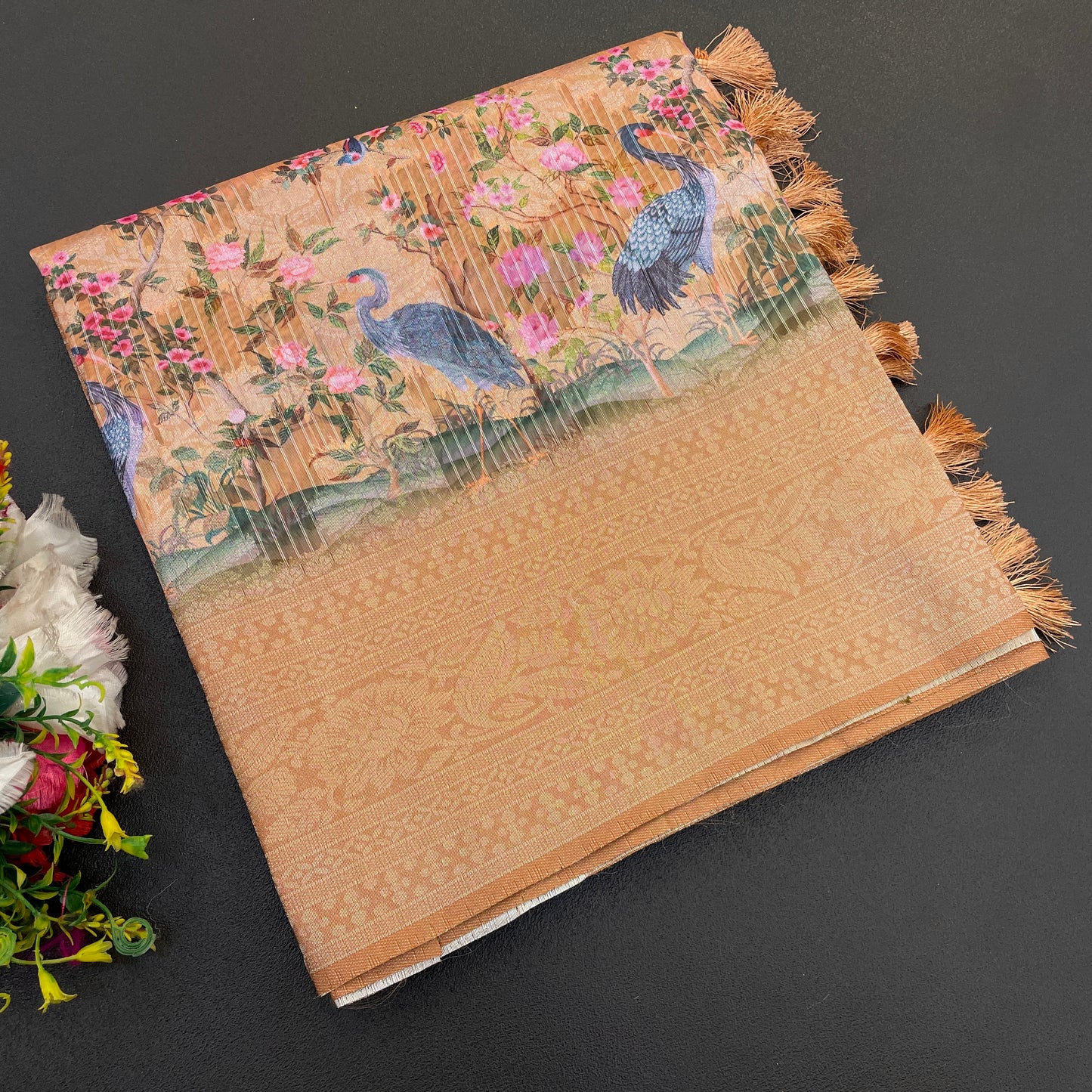 Sparkle Orabelle Polyester Saree – Effortless Elegance with a Lustrous Touch