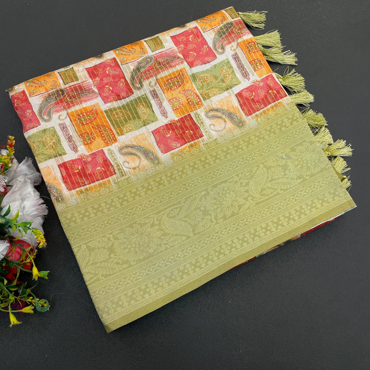 Sparkle Orabelle Polyester Saree – Effortless Elegance with a Lustrous Touch