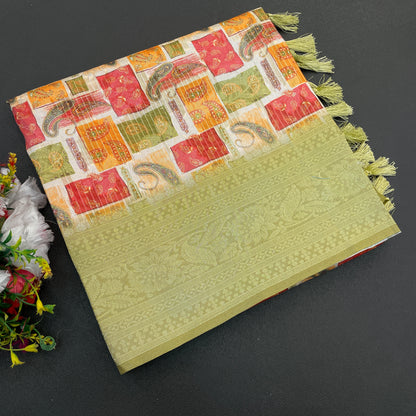 Sparkle Orabelle Polyester Saree – Effortless Elegance with a Lustrous Touch