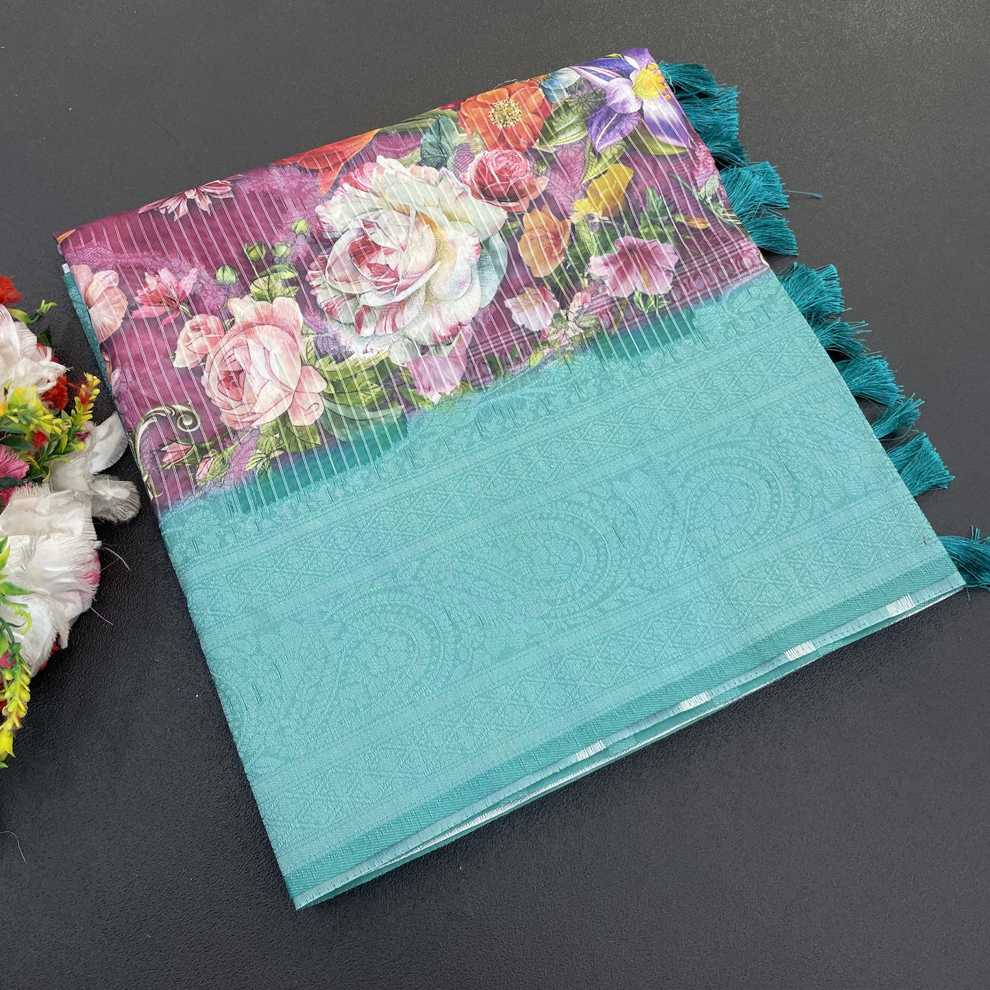 Sparkle Orabelle Polyester Saree – Effortless Elegance with a Lustrous Touch