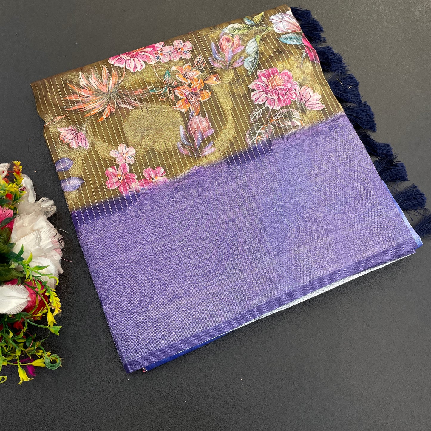 Sparkle Orabelle Polyester Saree – Effortless Elegance with a Lustrous Touch