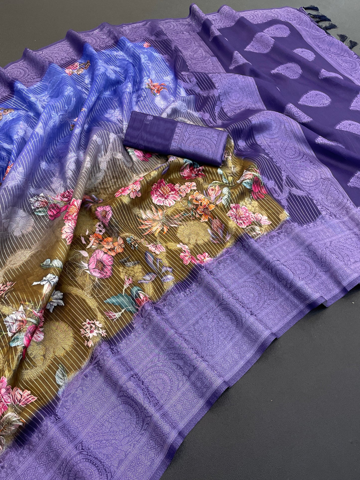 Sparkle Orabelle Polyester Saree – Effortless Elegance with a Lustrous Touch