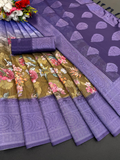Sparkle Orabelle Polyester Saree – Effortless Elegance with a Lustrous Touch