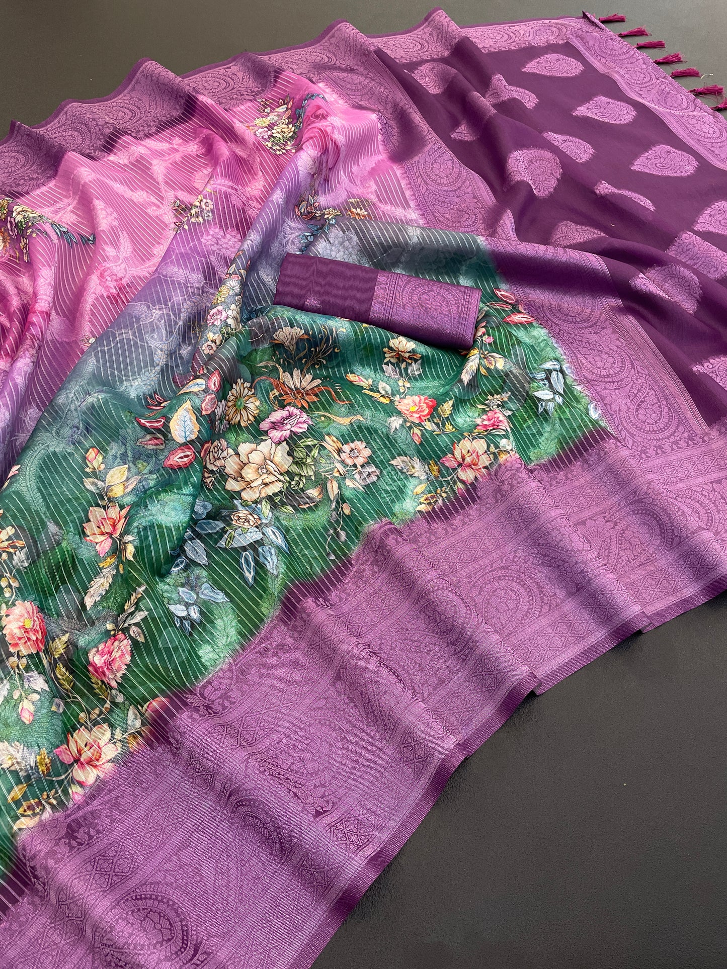 Sparkle Orabelle Polyester Saree – Effortless Elegance with a Lustrous Touch