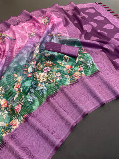 Sparkle Orabelle Polyester Saree – Effortless Elegance with a Lustrous Touch