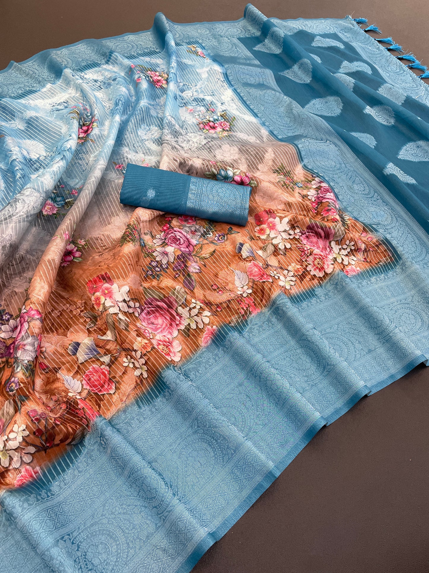 Sparkle Orabelle Polyester Saree – Effortless Elegance with a Lustrous Touch
