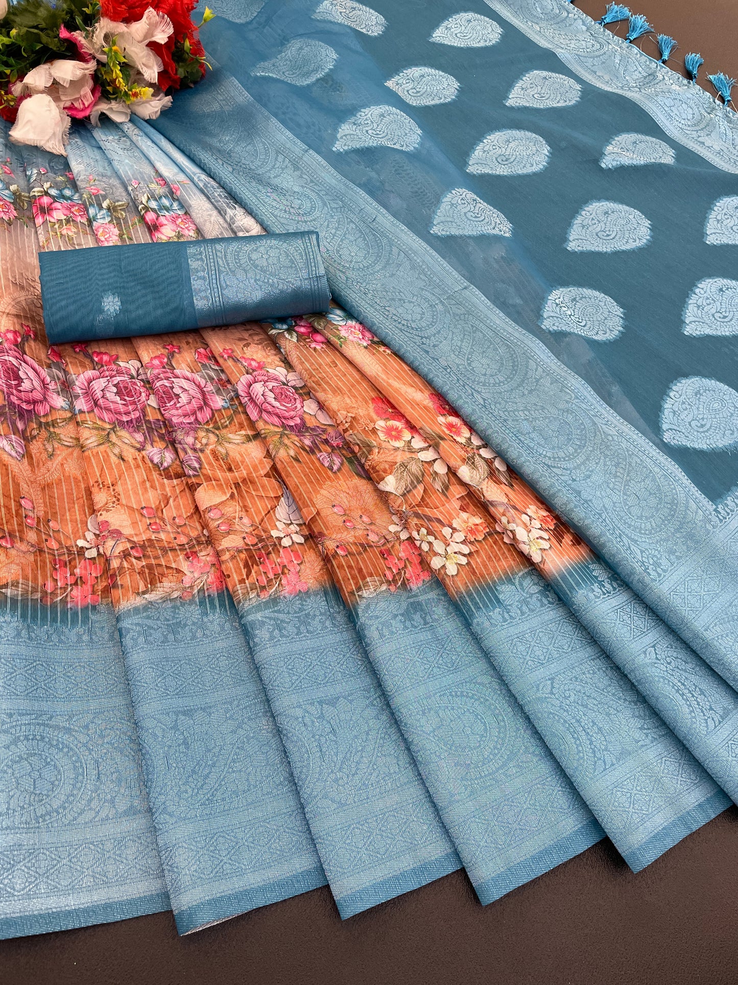 Sparkle Orabelle Polyester Saree – Effortless Elegance with a Lustrous Touch