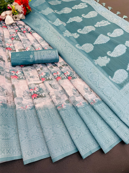 Sparkle Orabelle Polyester Saree – Effortless Elegance with a Lustrous Touch