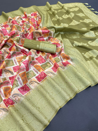 Sparkle Orabelle Polyester Saree – Effortless Elegance with a Lustrous Touch