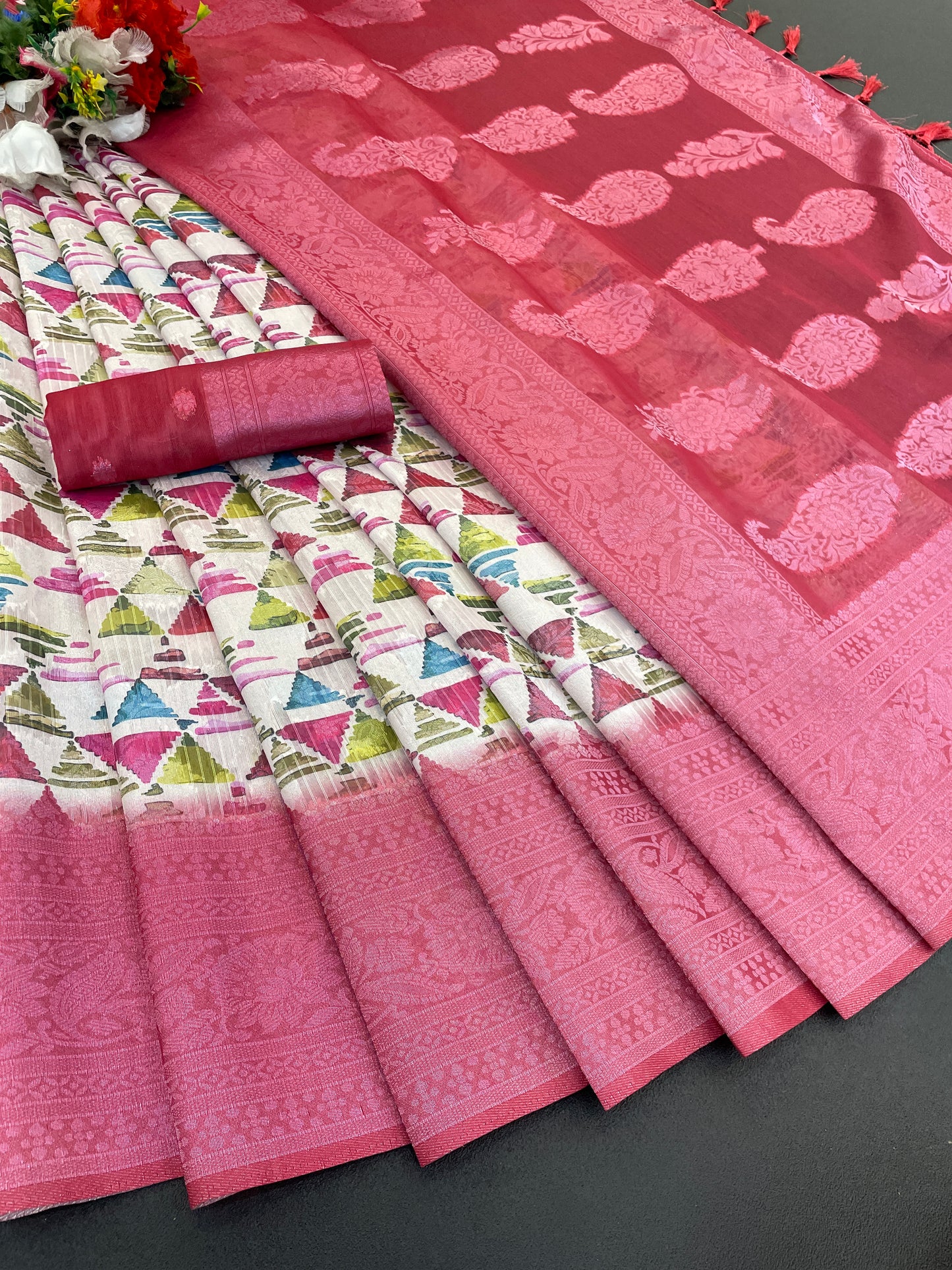 Sparkle Orabelle Polyester Saree – Effortless Elegance with a Lustrous Touch
