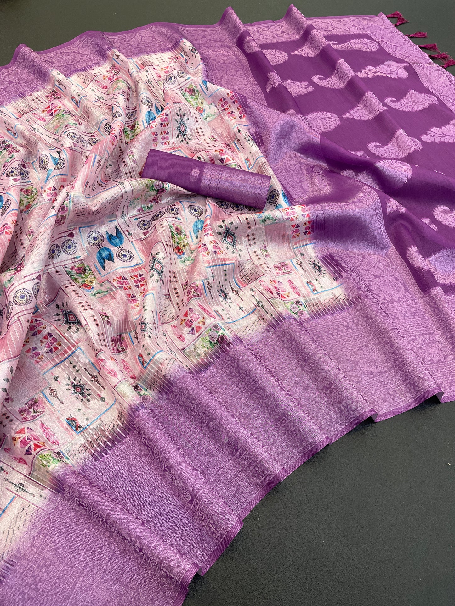 Sparkle Orabelle Polyester Saree – Effortless Elegance with a Lustrous Touch