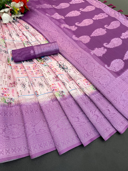 Sparkle Orabelle Polyester Saree – Effortless Elegance with a Lustrous Touch