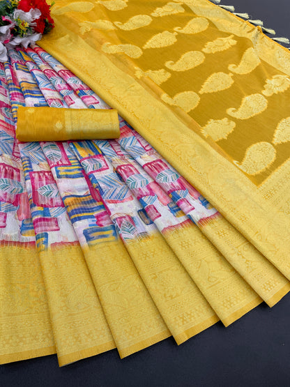 Sparkle Orabelle Polyester Saree – Effortless Elegance with a Lustrous Touch