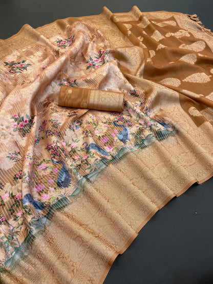 Sparkle Orabelle Polyester Saree – Effortless Elegance with a Lustrous Touch