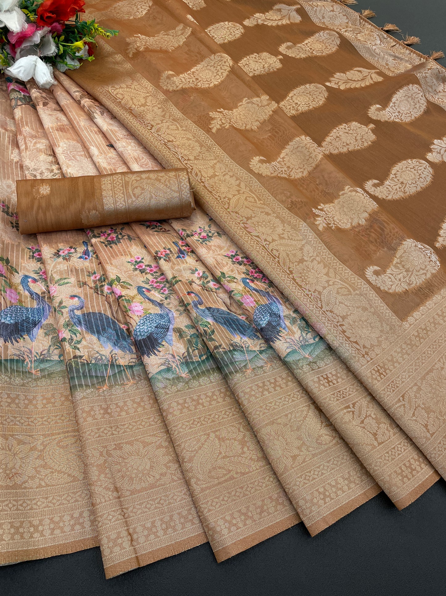 Sparkle Orabelle Polyester Saree – Effortless Elegance with a Lustrous Touch