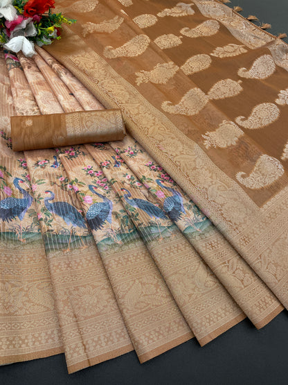 Sparkle Orabelle Polyester Saree – Effortless Elegance with a Lustrous Touch