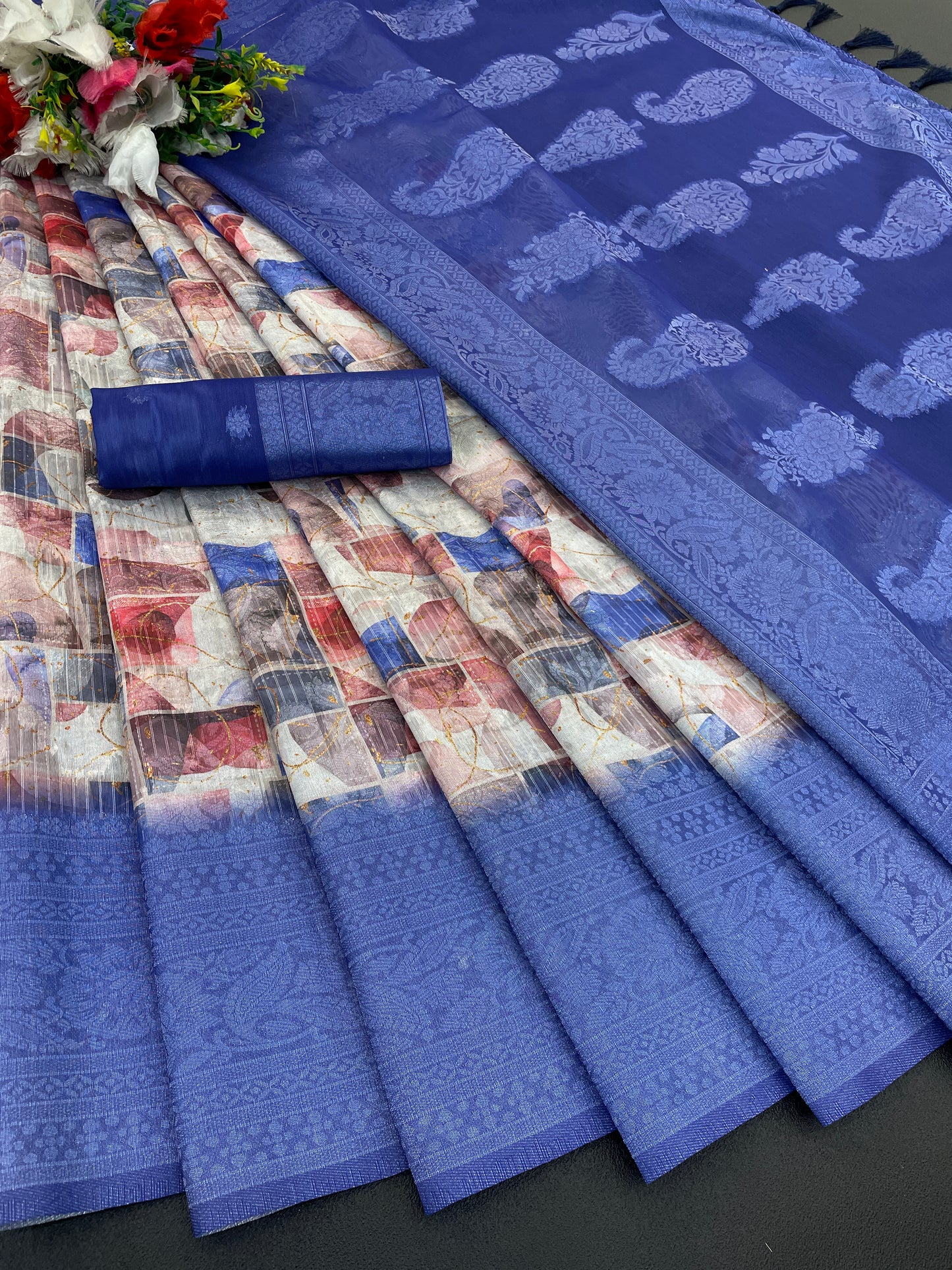Sparkle Orabelle Polyester Saree – Effortless Elegance with a Lustrous Touch