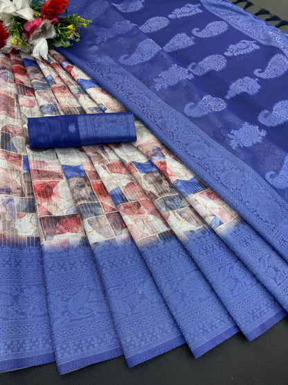 Sparkle Orabelle Polyester Saree – Effortless Elegance with a Lustrous Touch