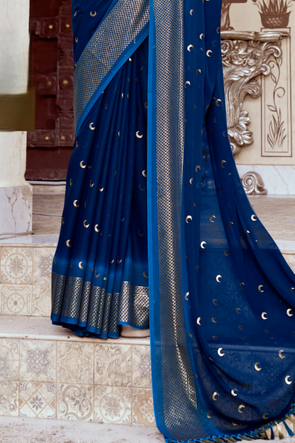 chandra Kon Petrol Blue+Peacock Blue