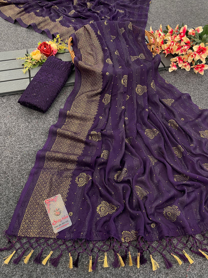 Shubhnamastu Multicolor Jari Patta Saree with Elegant Design (8 Colours Available).***