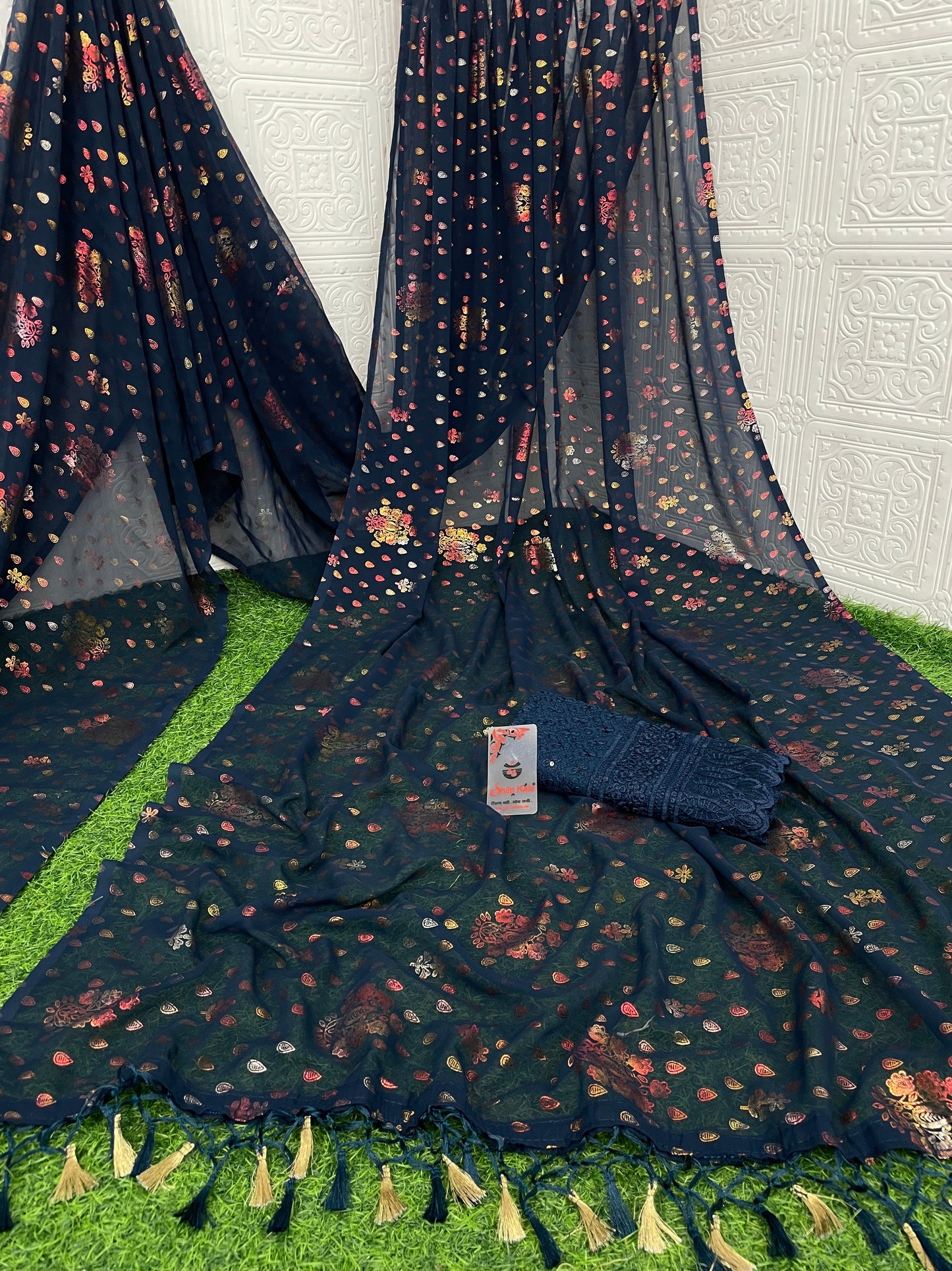 Kalashree Multicolor Saree with Multicolor Foil and Jhaalar Border (3 Colours Available).
