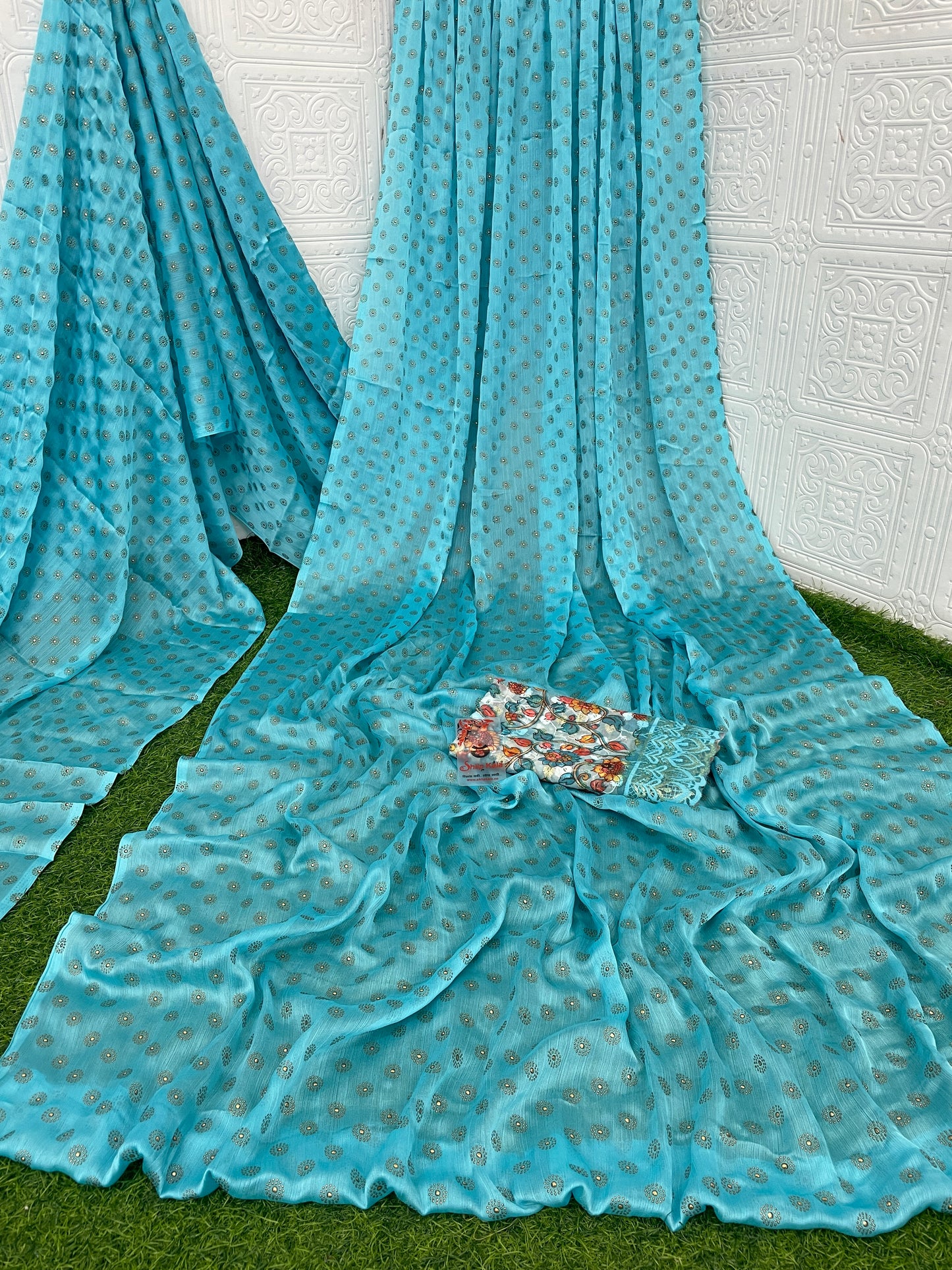 Vande Chiffon Saree with Digital Printed Blouse and Best Selling Saree Design. (8 Colours Available).*