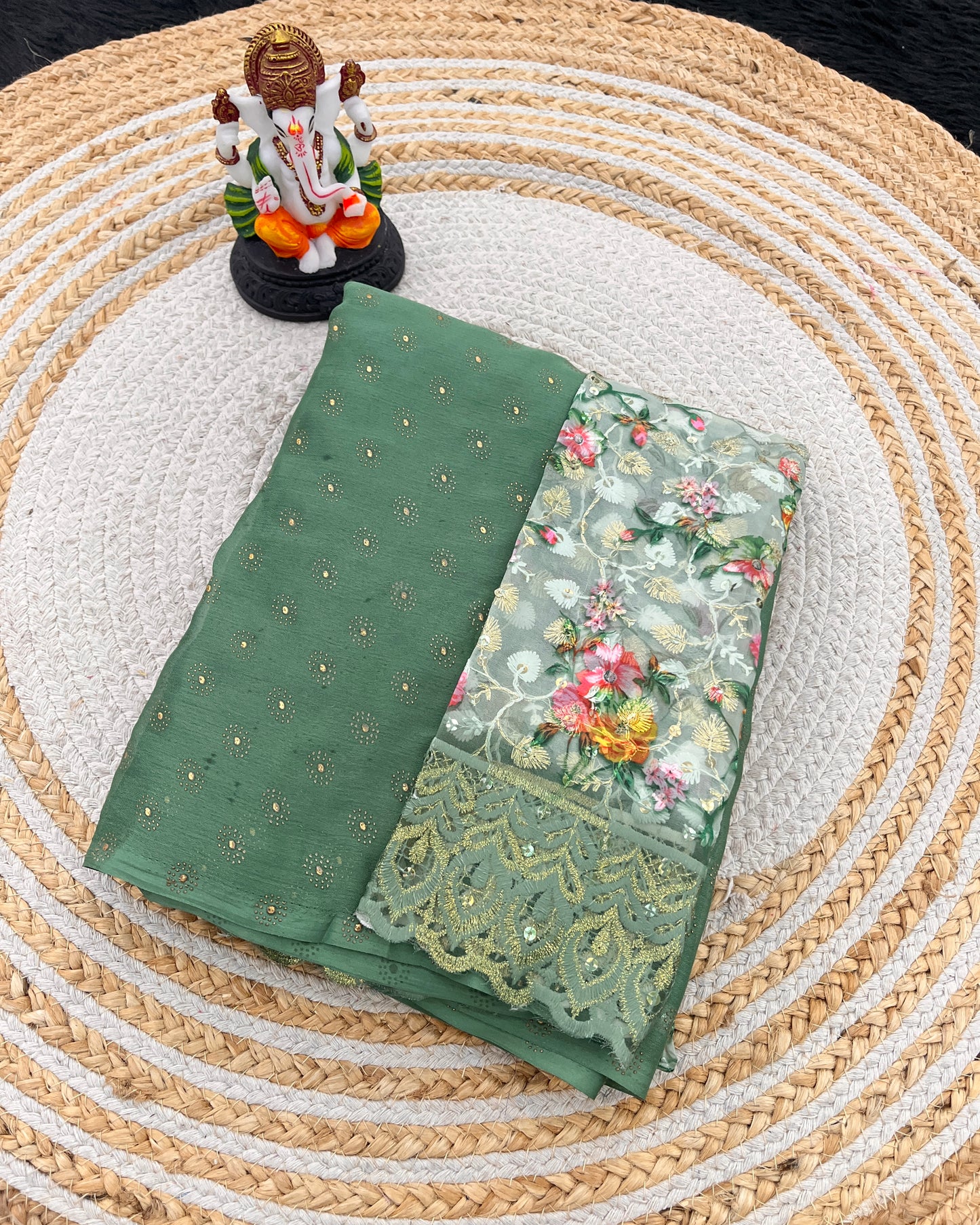 Vande Chiffon Saree with Digital Printed Blouse and Best Selling Saree Design. (8 Colours Available).*