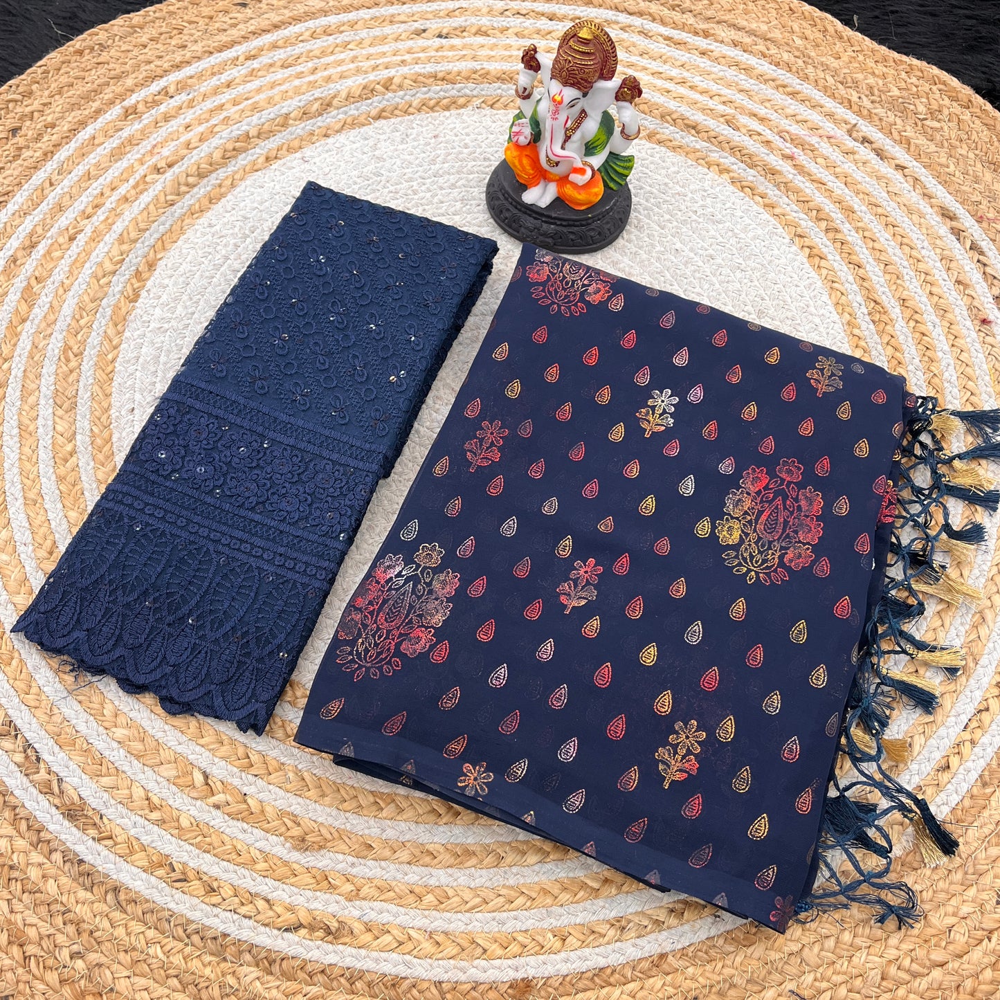 Kalashree Multicolor Saree with Multicolor Foil and Jhaalar Border (3 Colours Available).