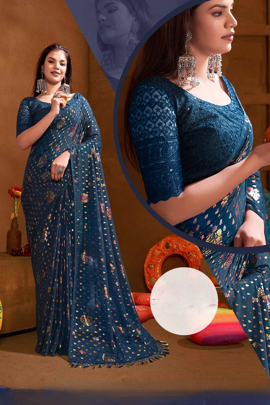 Kalashree Multicolor Saree with Multicolor Foil and Jhaalar Border (3 Colours Available).