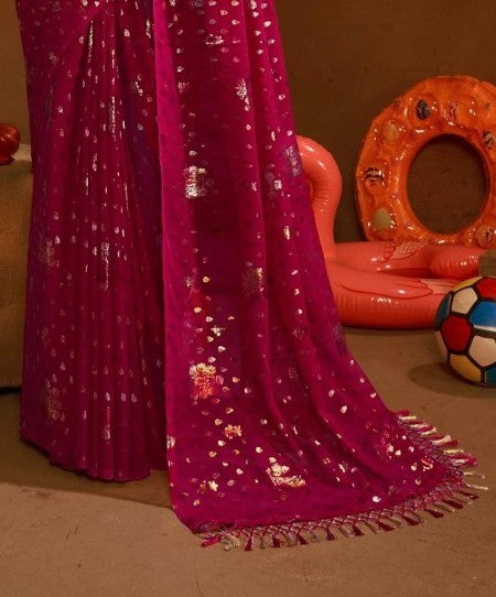 Kalashree Multicolor Saree with Multicolor Foil and Jhaalar Border (3 Colours Available).