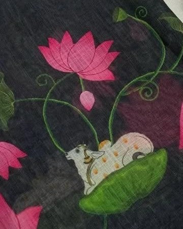 Gauri Linen Digital Print New Desing Saree (6 Colour)