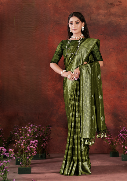 Shubhnamastu Multicolor Jari Patta Saree with Elegant Design (8 Colours Available).***