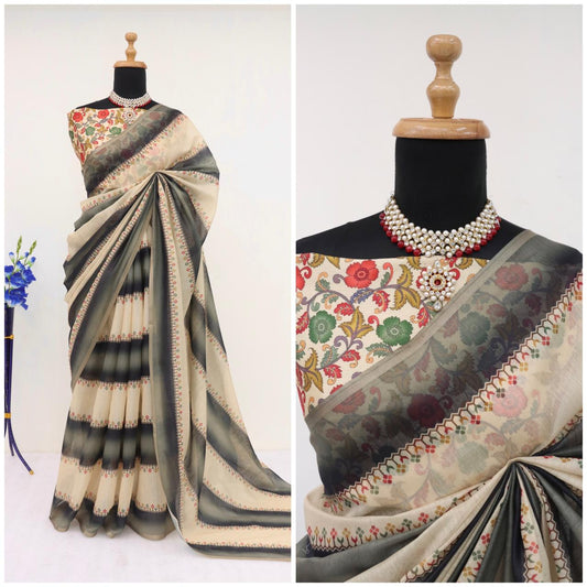 Soft Cotton Chanderi Saree with Fancy Blouse (8 Colours Available).