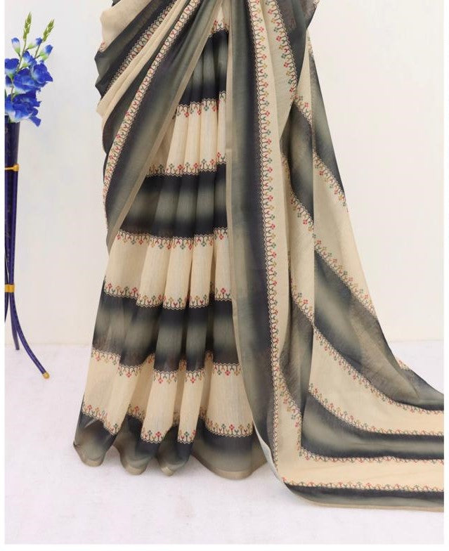 Soft Cotton Chanderi Saree with Fancy Blouse (8 Colours Available).