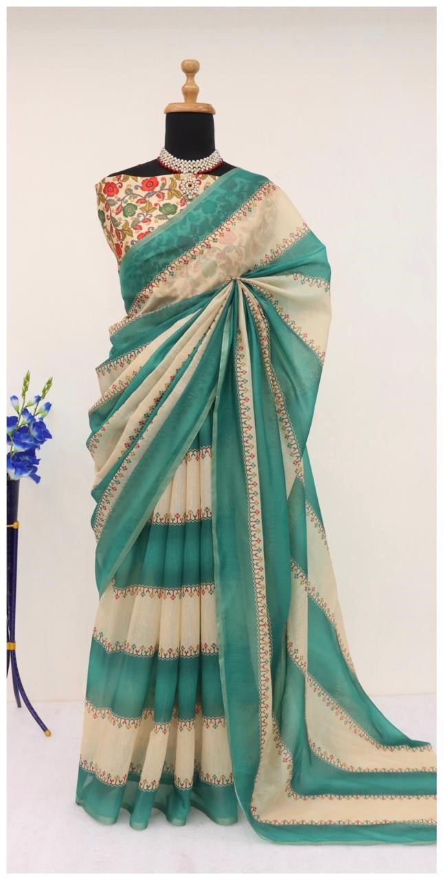 Soft Cotton Chanderi Saree with Fancy Blouse (8 Colours Available).