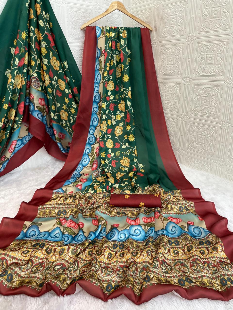 Kalyani Satin Georgette Saree – Effortless Elegance and Flowing Grace