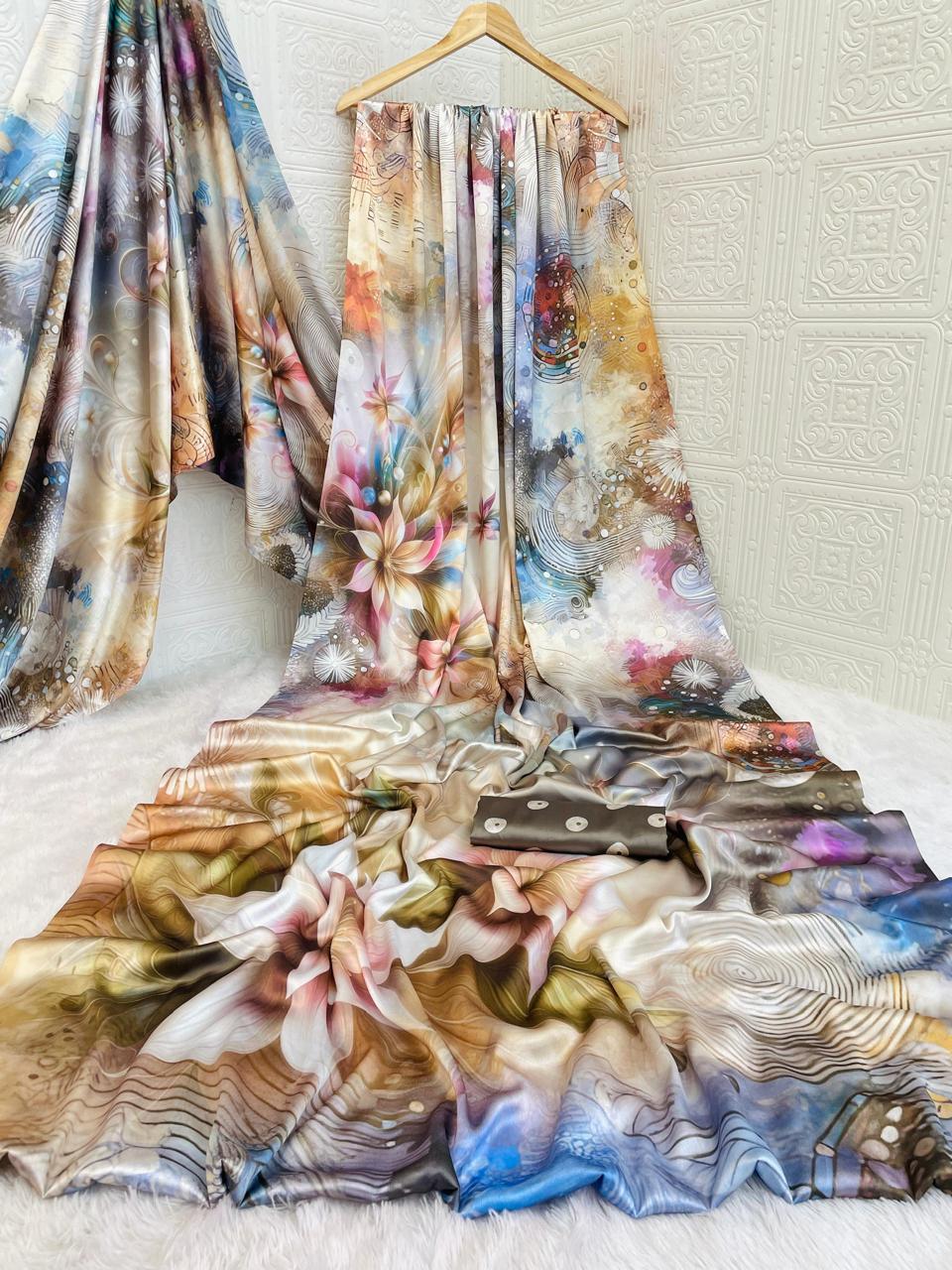 Kalyani Satin Georgette Saree – Effortless Elegance and Flowing Grace