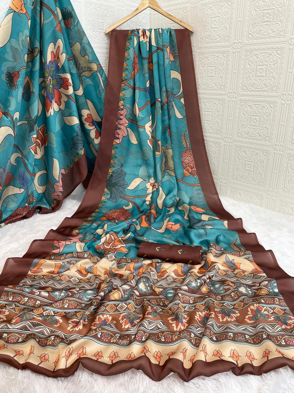 Kalyani Satin Georgette Saree – Effortless Elegance and Flowing Grace