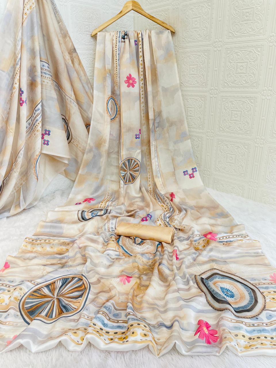 Kalyani Satin Georgette Saree – Effortless Elegance and Flowing Grace