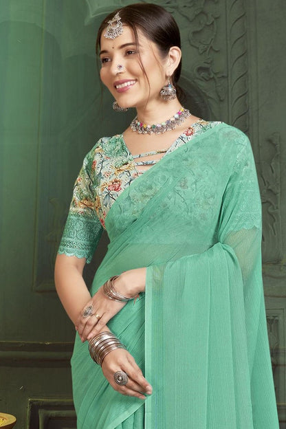 Rolex Light Saree in Elegant Chiffon Fabric – Radiate Grace!.