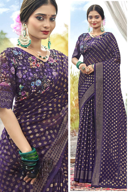 Lado Digital Gold Moss Saree with Digital Printed Blouse and Best Selling Saree Design *