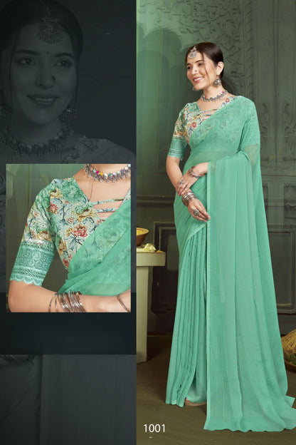 Rolex Light Saree in Elegant Chiffon Fabric – Radiate Grace!.